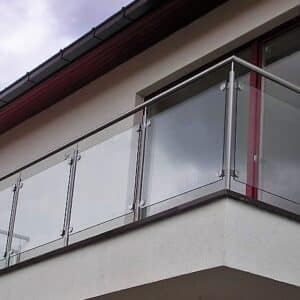 Balcony railings with glass