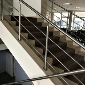 Metal stair handrails