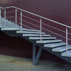 Stainless steel balustrade for outdoor stairs