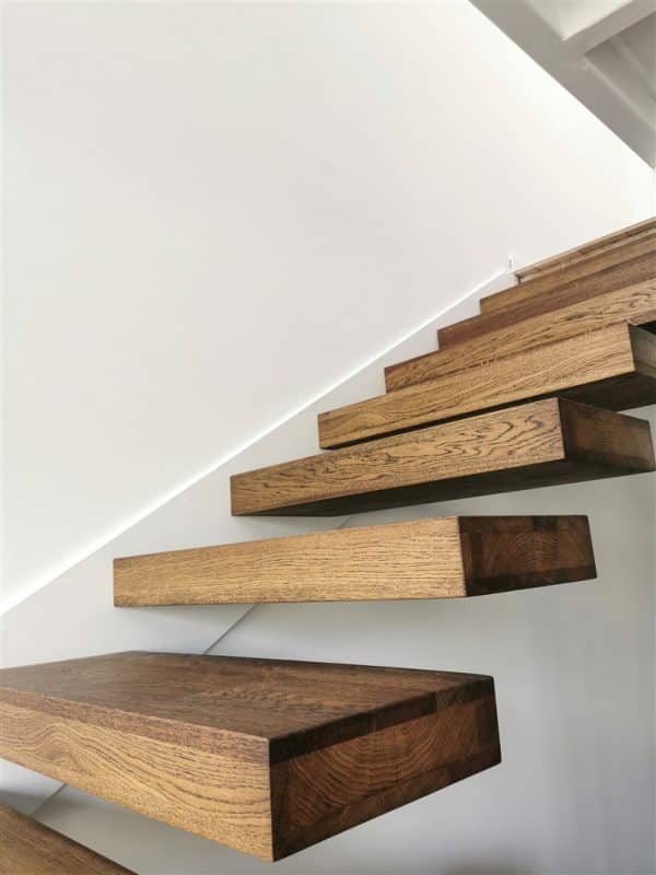 Hanging wooden stairs