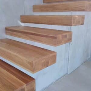 Wooden stairs suspended in the air