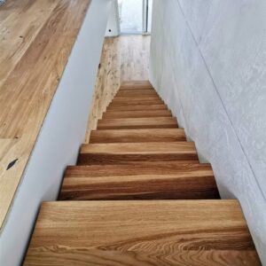 Wooden stairs suspended in the air