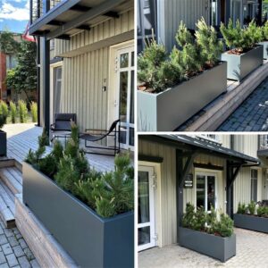 Large outdoor planters made from metal