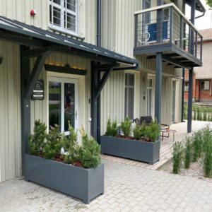 Large outdoor planters made from metal