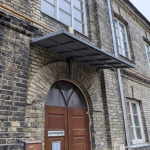 Metal roof over door