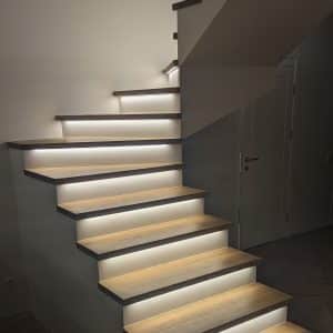 Ash steps with LED