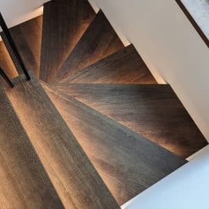 Solid oak steps with LED