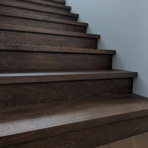 Solid oak steps with LED