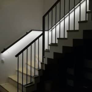 Black wooden handrails