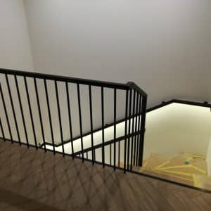 Black wooden handrails