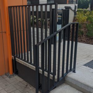 Outdoor galvanised railings