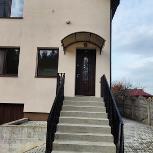 Square railings at the house