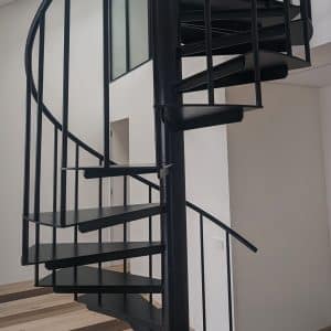 Spiral staircases made of metal