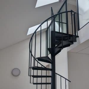 Spiral staircases made of metal