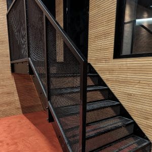 Staircase made of mesh