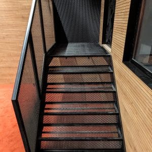 Staircase made of mesh