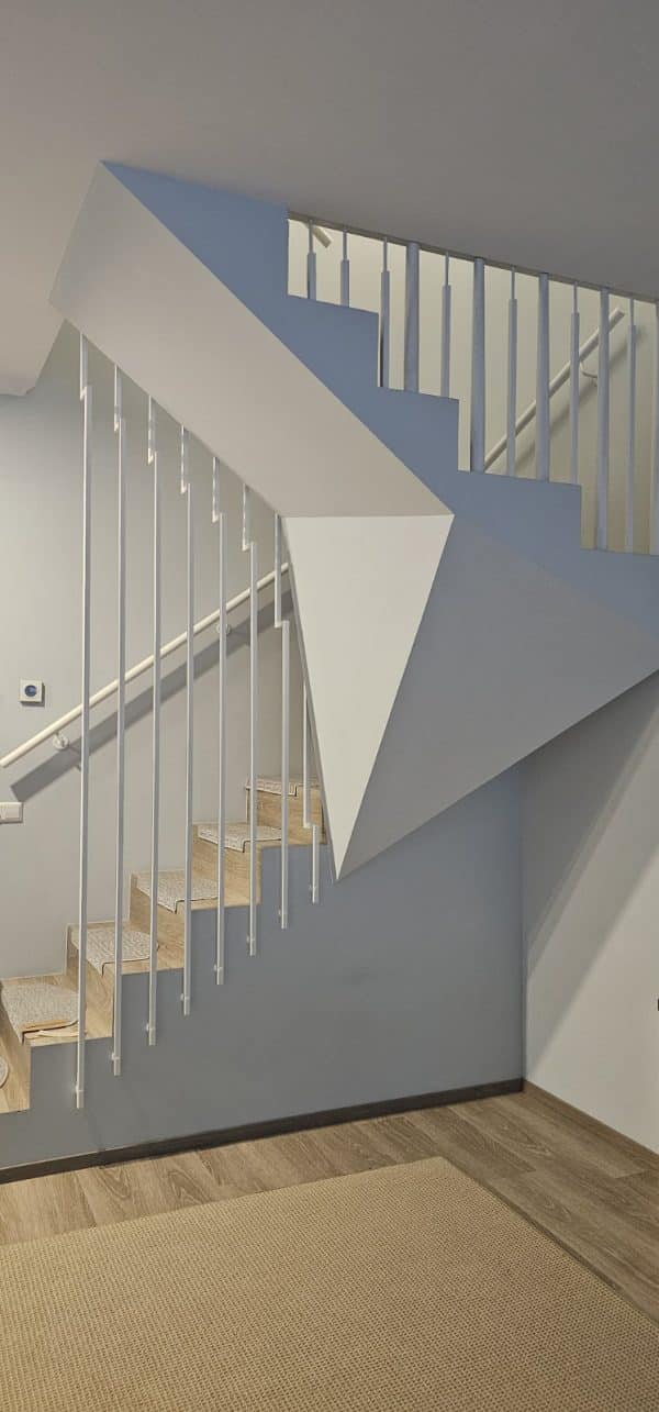 White indoor handrails