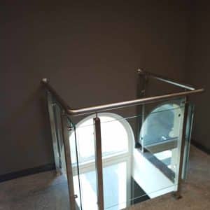 Stainless railings with glass