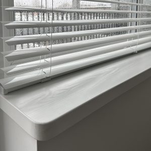 White wooden window sill