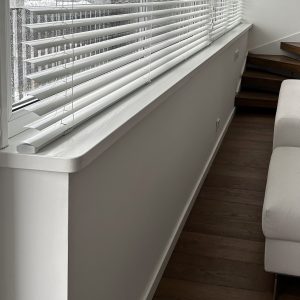 White wooden window sill