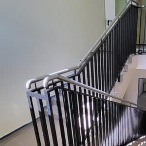 School handrails glass